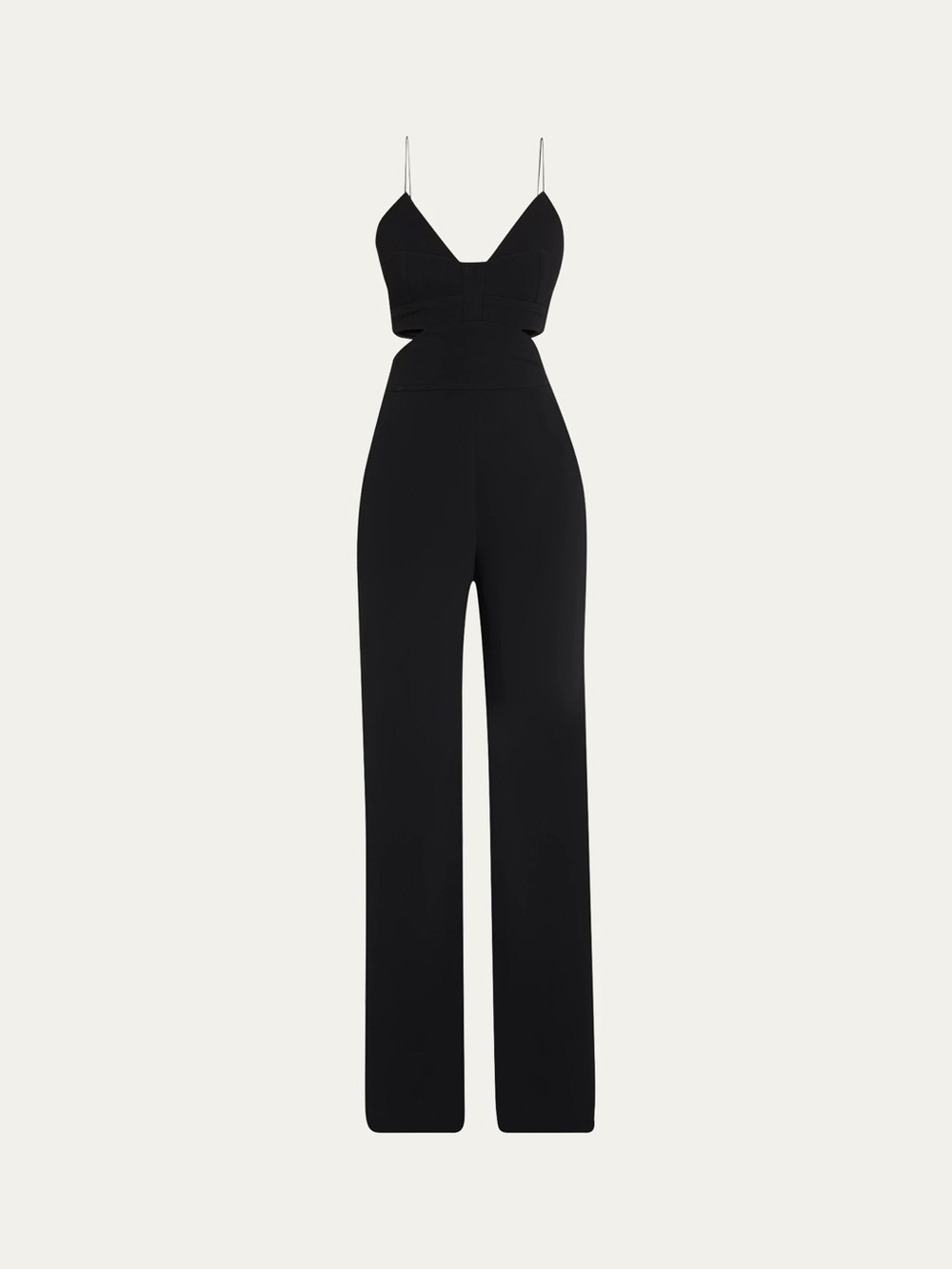 $595 A.L.C. Sz. 2 Black Milan Cut-Out Wide-Leg Jumpsuit